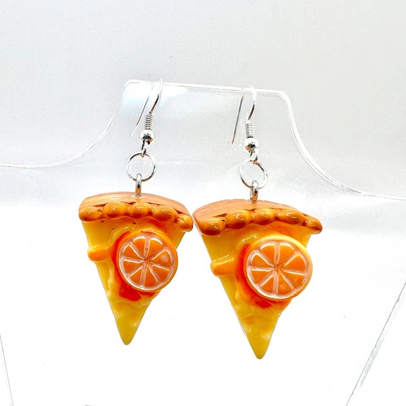 Pie Earrings - Fruit Earrings - Orange Pie - Bakery Earrings - Gifts For Bakers - Picture 1 of 10